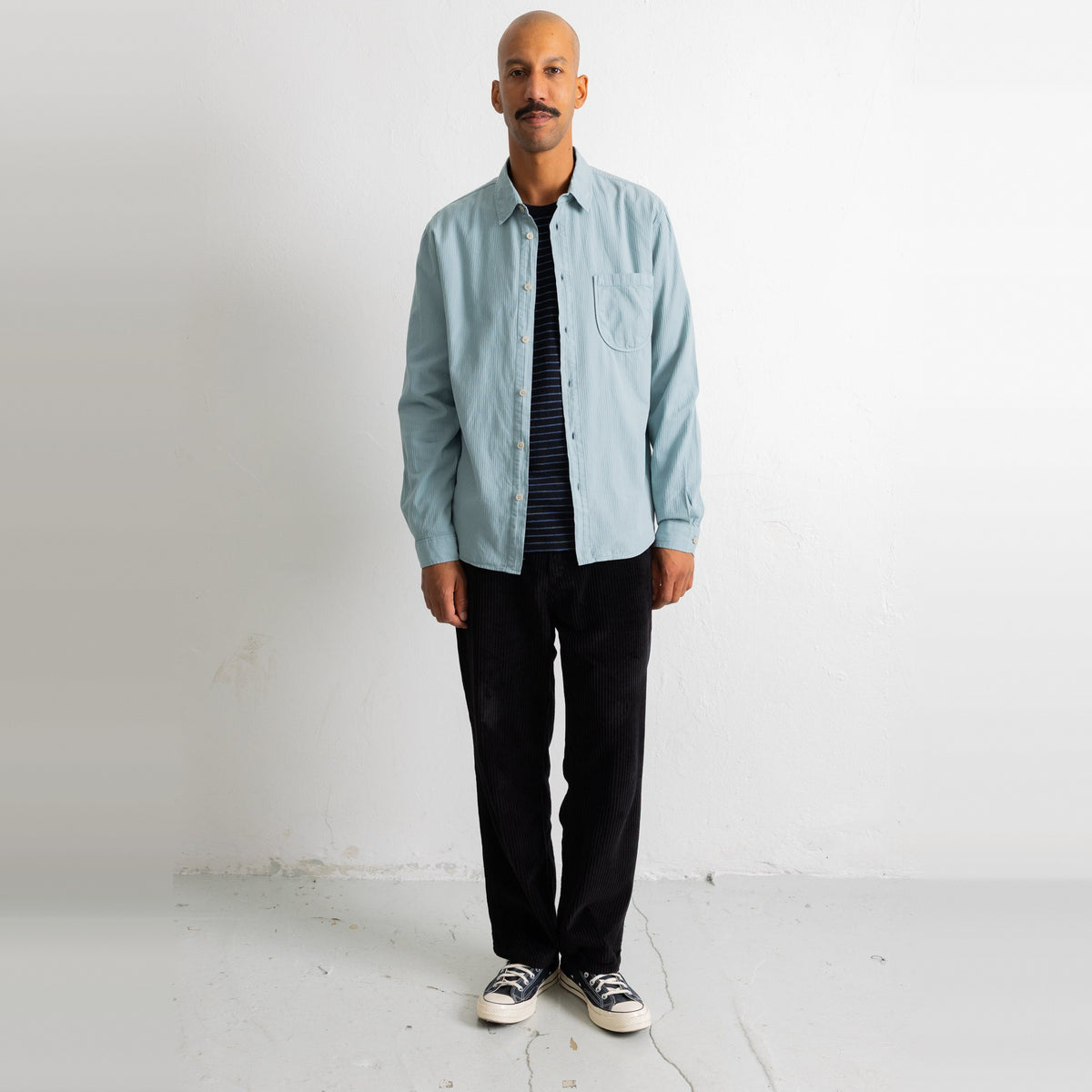 Herringbone Curve Shirt Green Oxide