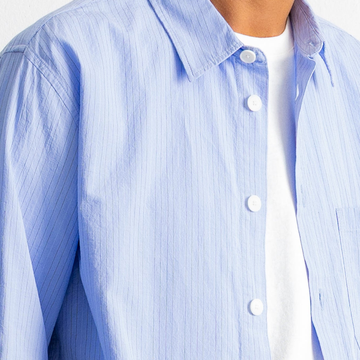 Easy Fit Shirt Blue Fine Stripe