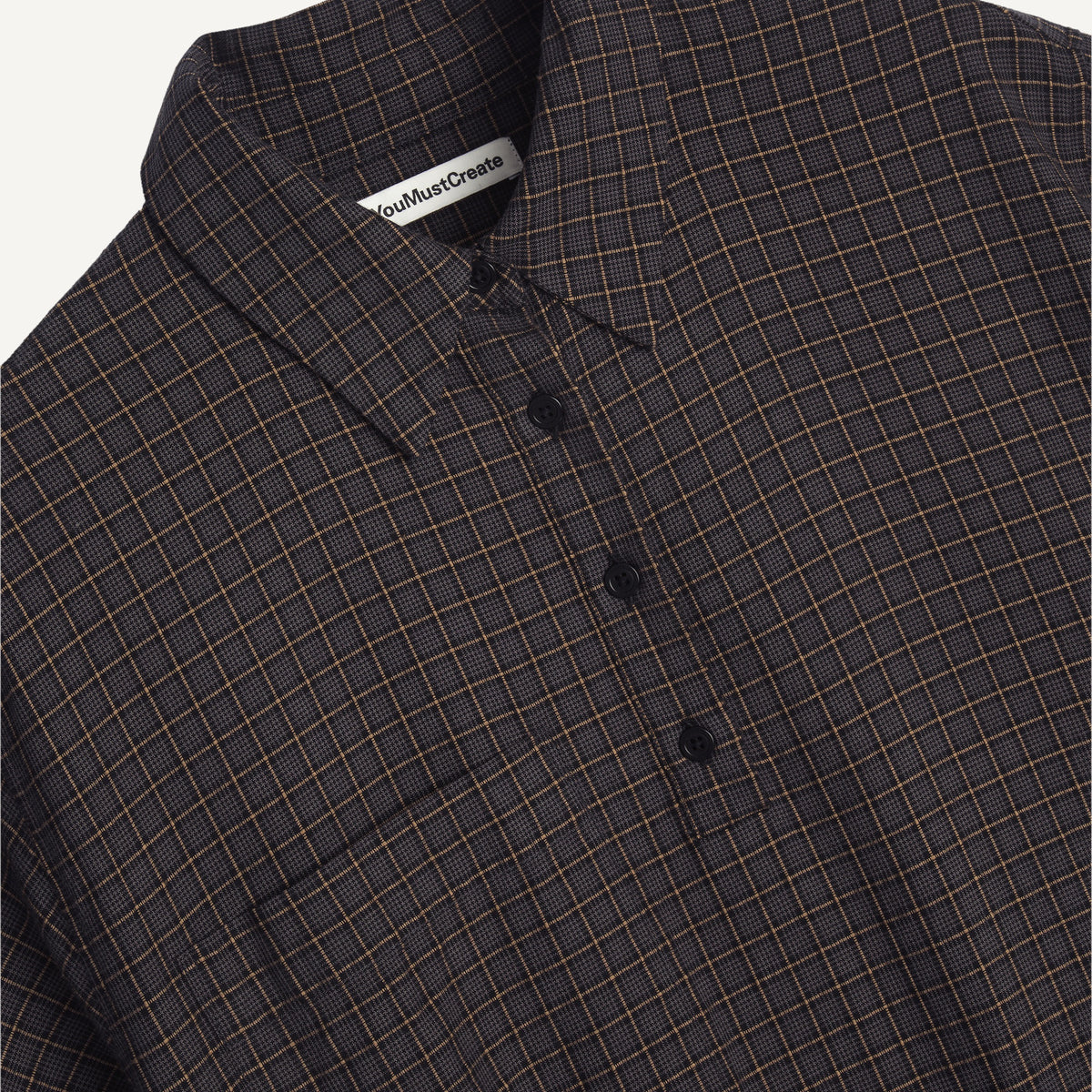 YMC Parklife Dress in Grey Multi - detail