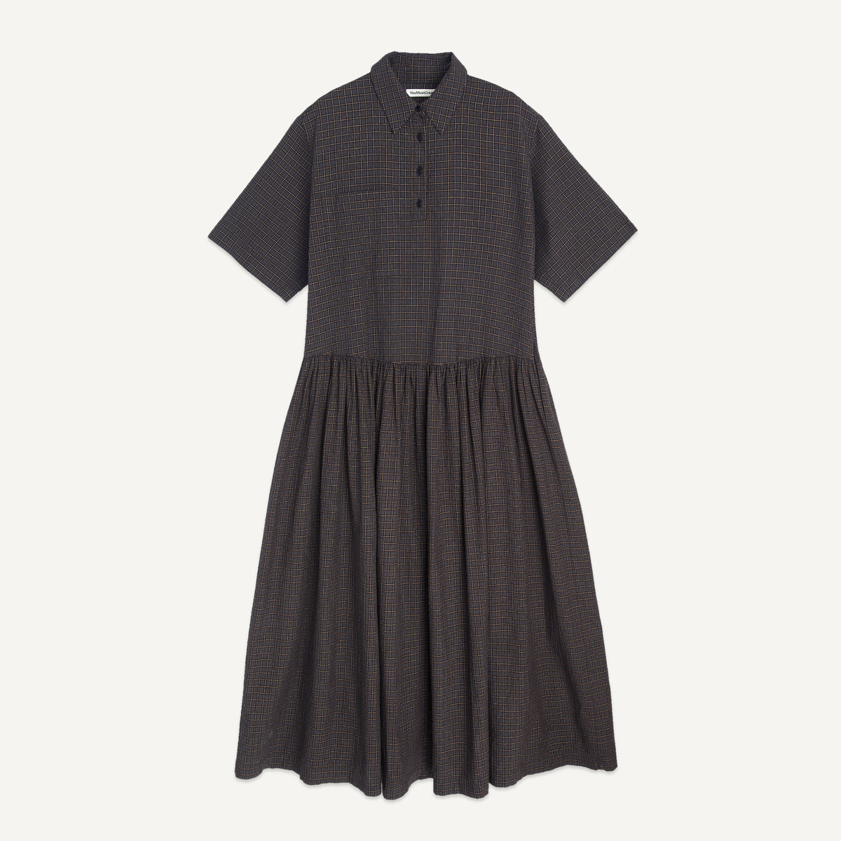 YMC Parklife Dress in Grey Multi - front