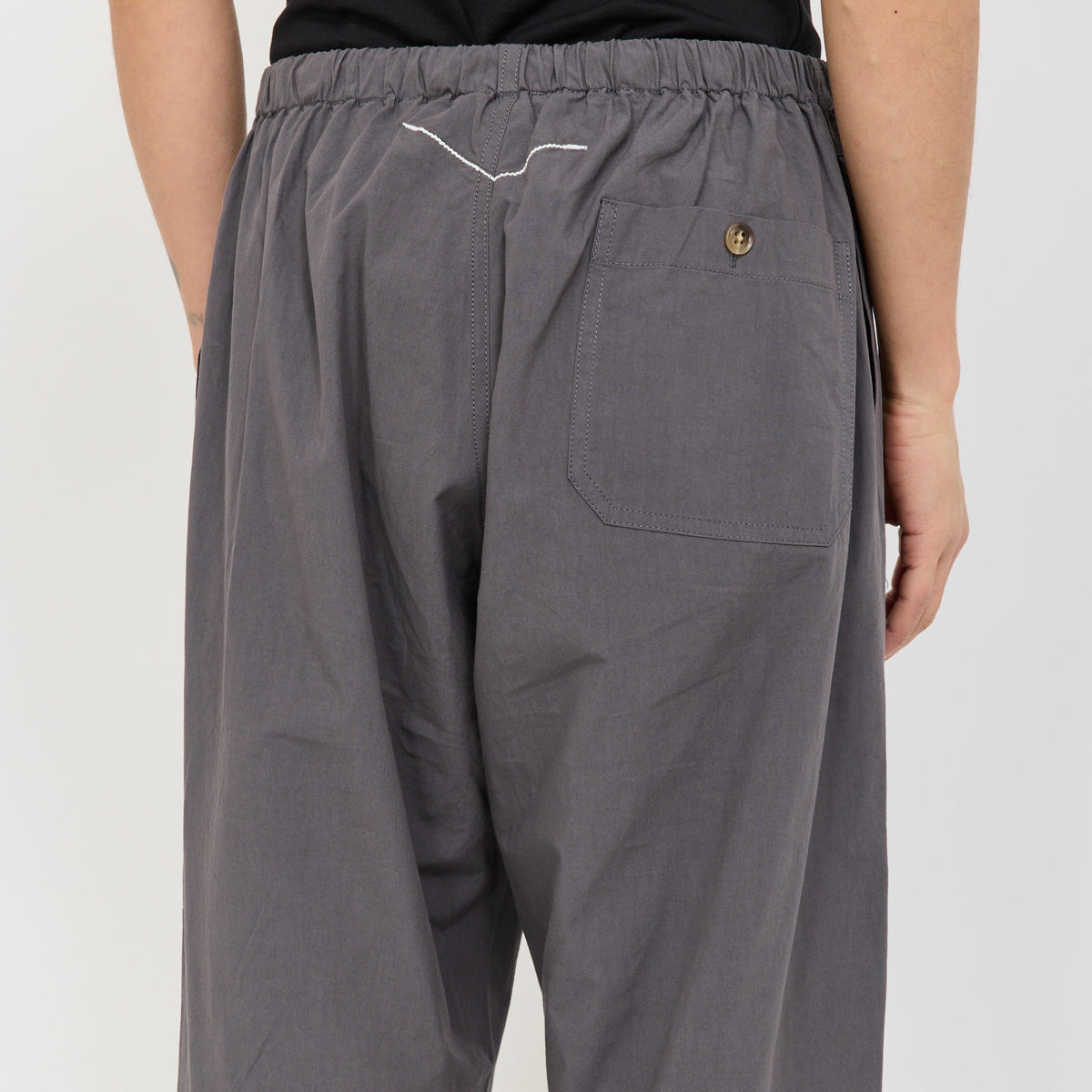 Crushed Cotton Workwear Pant Washed Black