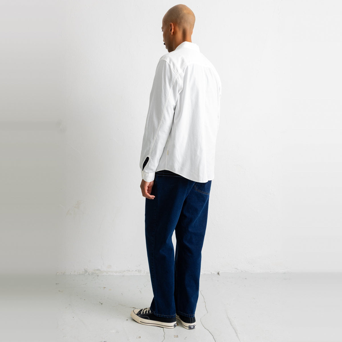 Herringbone Curve Shirt Off White