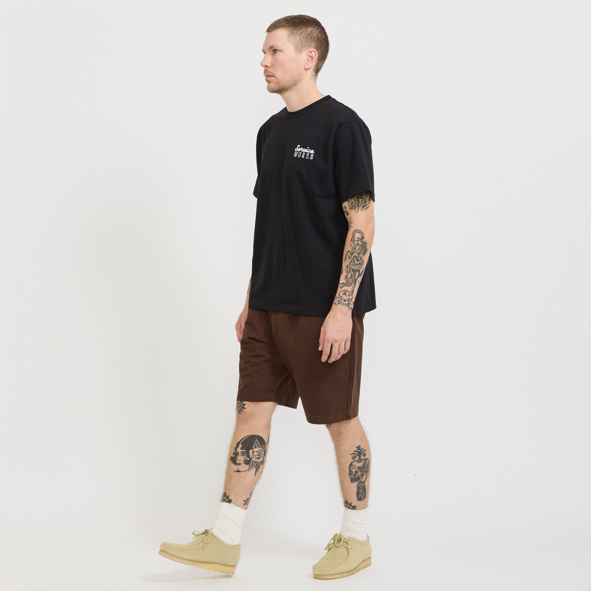 Service Works | Twill Part Timer Shorts Brown | Maplestore