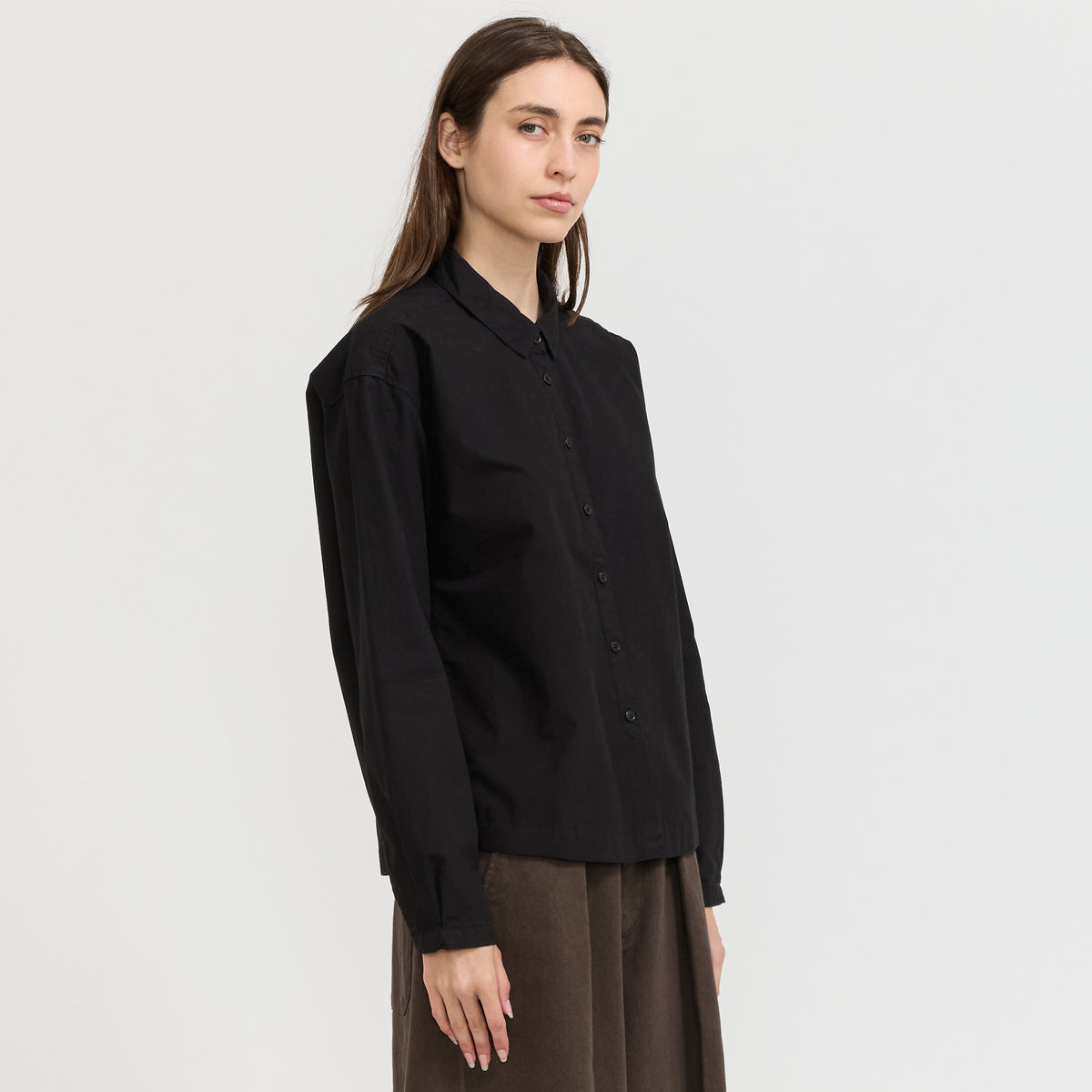 YMC Marianne Shirt in Black - model 5