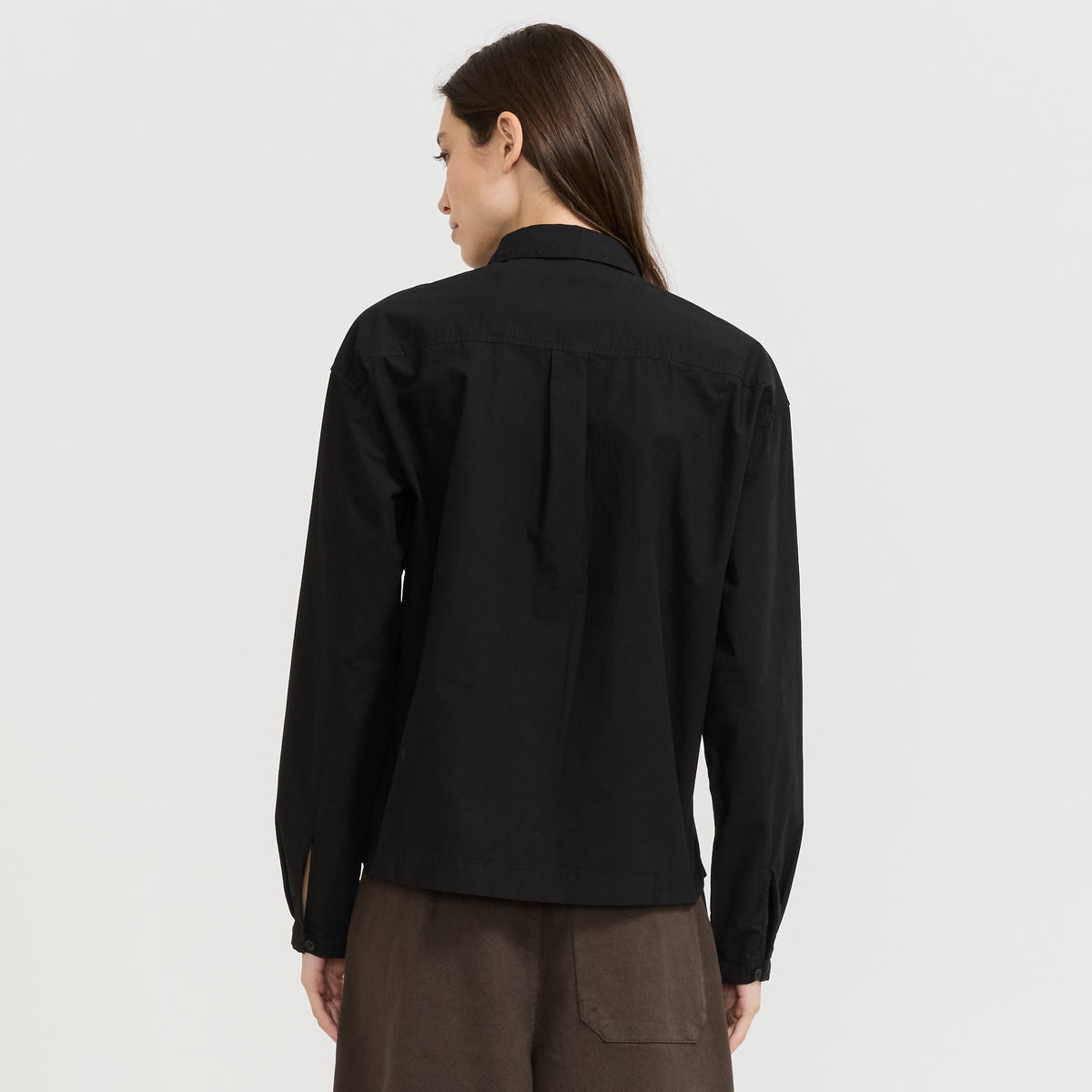 YMC Marianne Shirt in Black - model 7