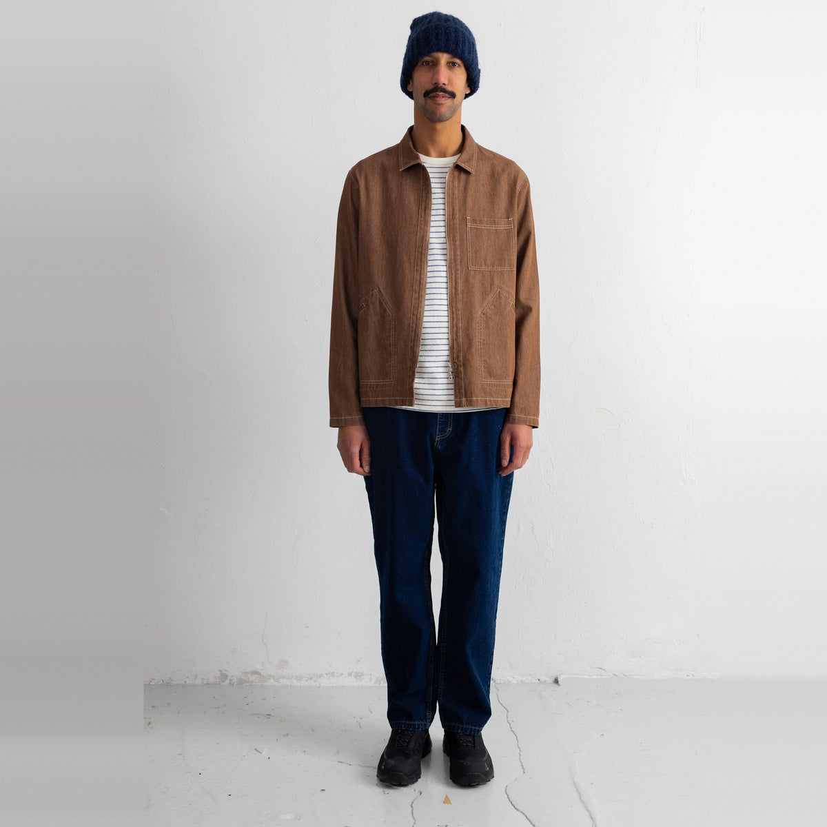 Zip Overshirt Mink Twill Denim