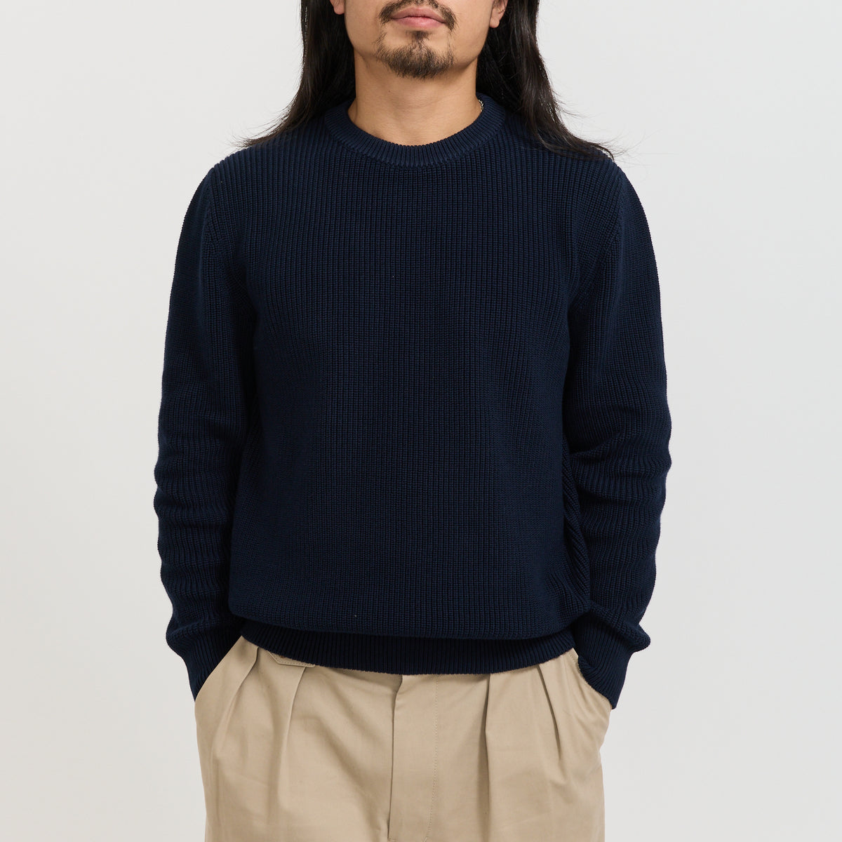 Mooncastle | Cotton Heavy Weight Crewneck Navy | Maplestore