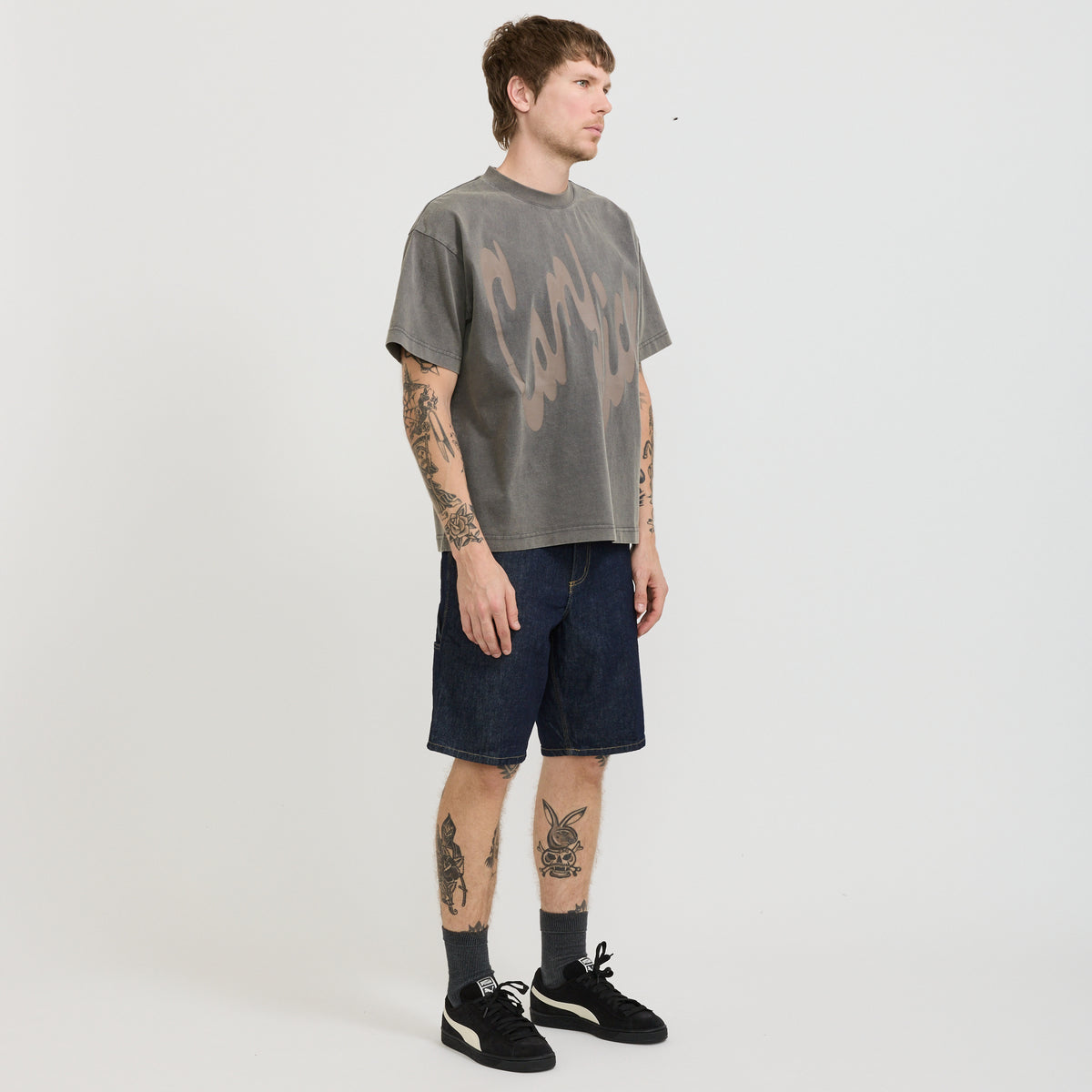 Single Knee Short Blue