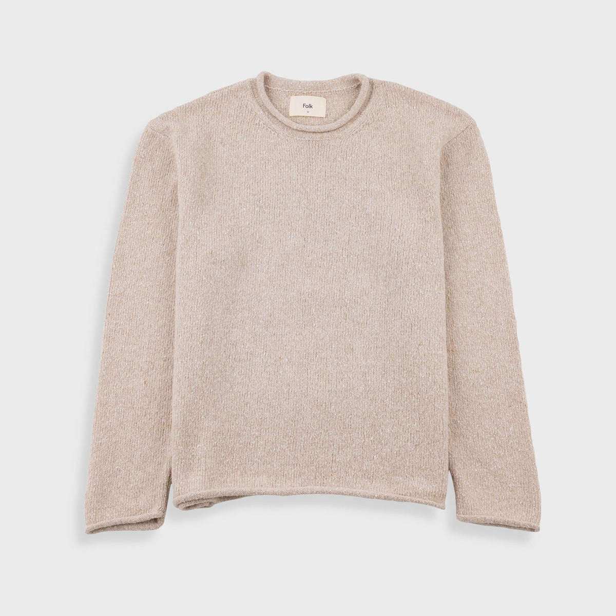 Slouch Crew Natural Espresso Cast Intarsia