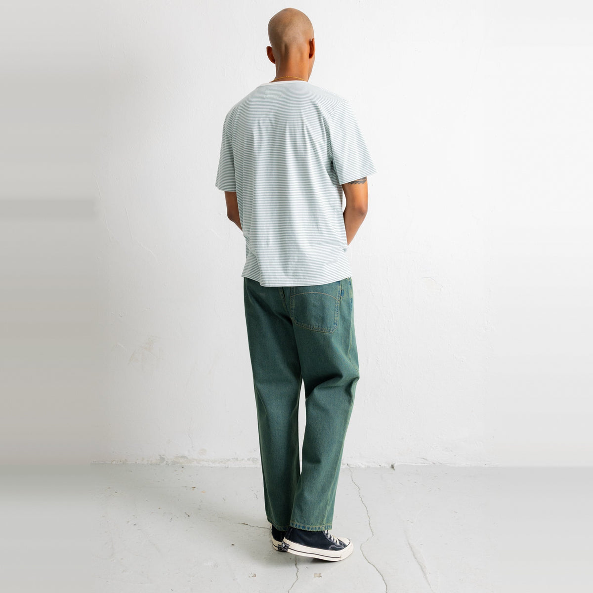 1X1 Stripe T-Shirt Blue Oxide / Ecru