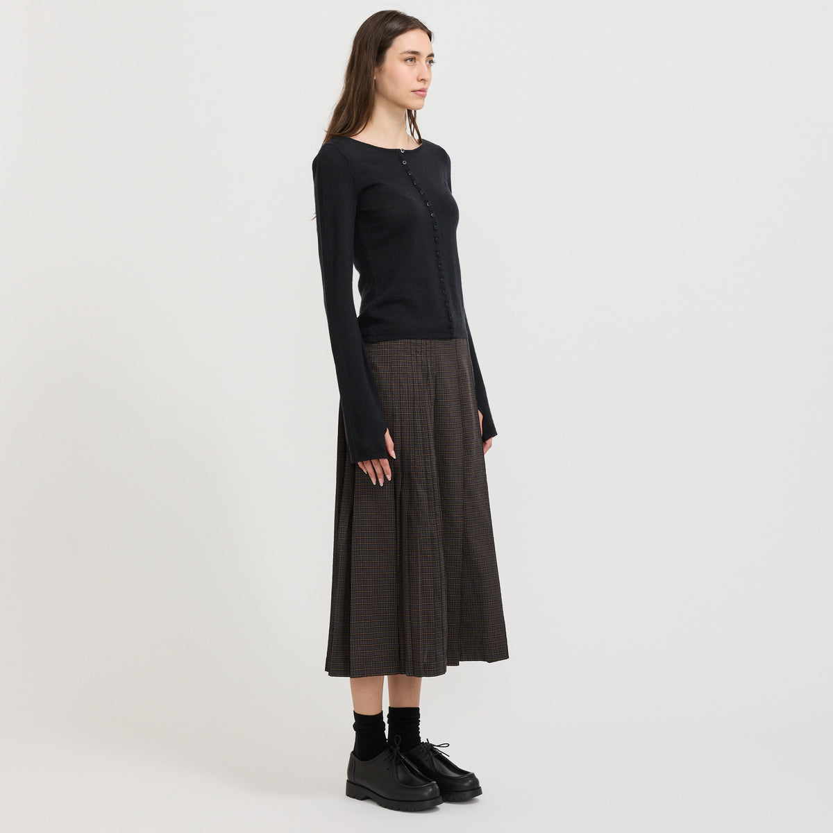 YMC Natalie Cardigan in Black - model retry4 5