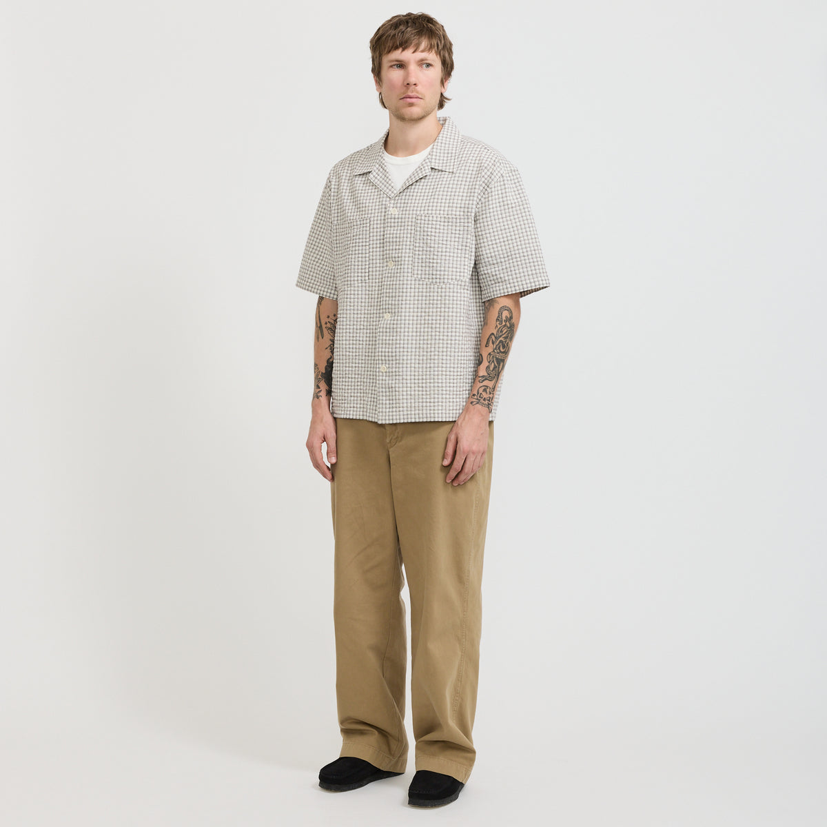 Norse Projects Mols Check SS Camp Shirt Ecru - image 2