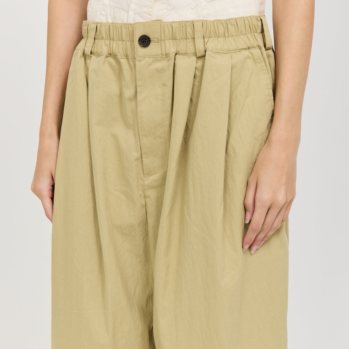 Danton | Twill Double Pleated Easy Pants Beige Womens | Maplestore