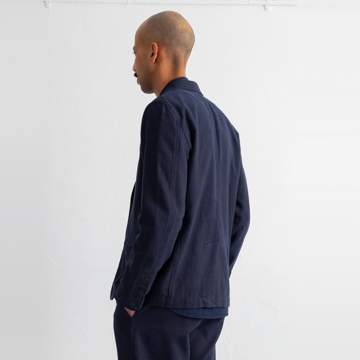 Assembly Blazer Navy Bronze Brushed Stripe