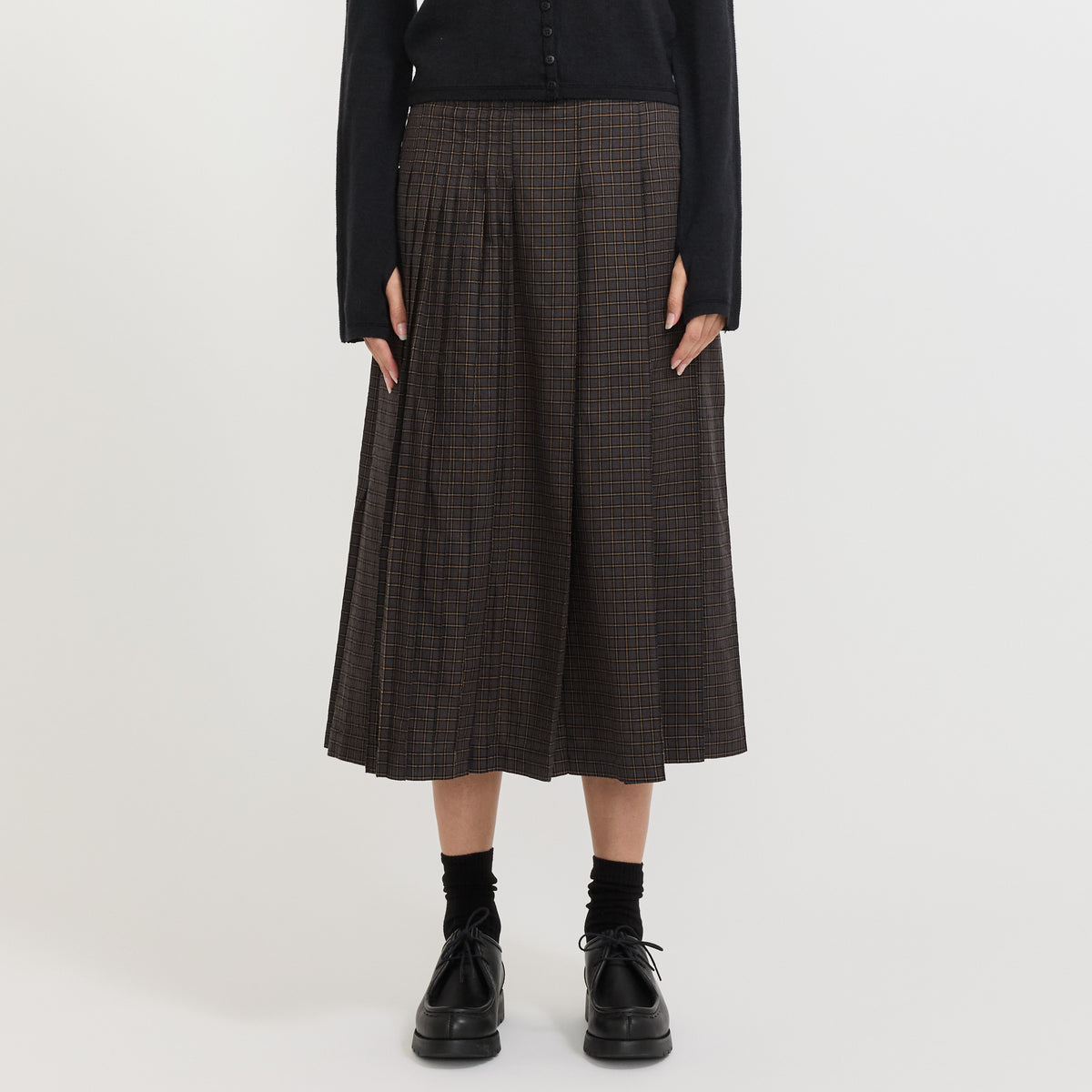YMC Rosetta Skirt in Grey Multi - model retry4 3