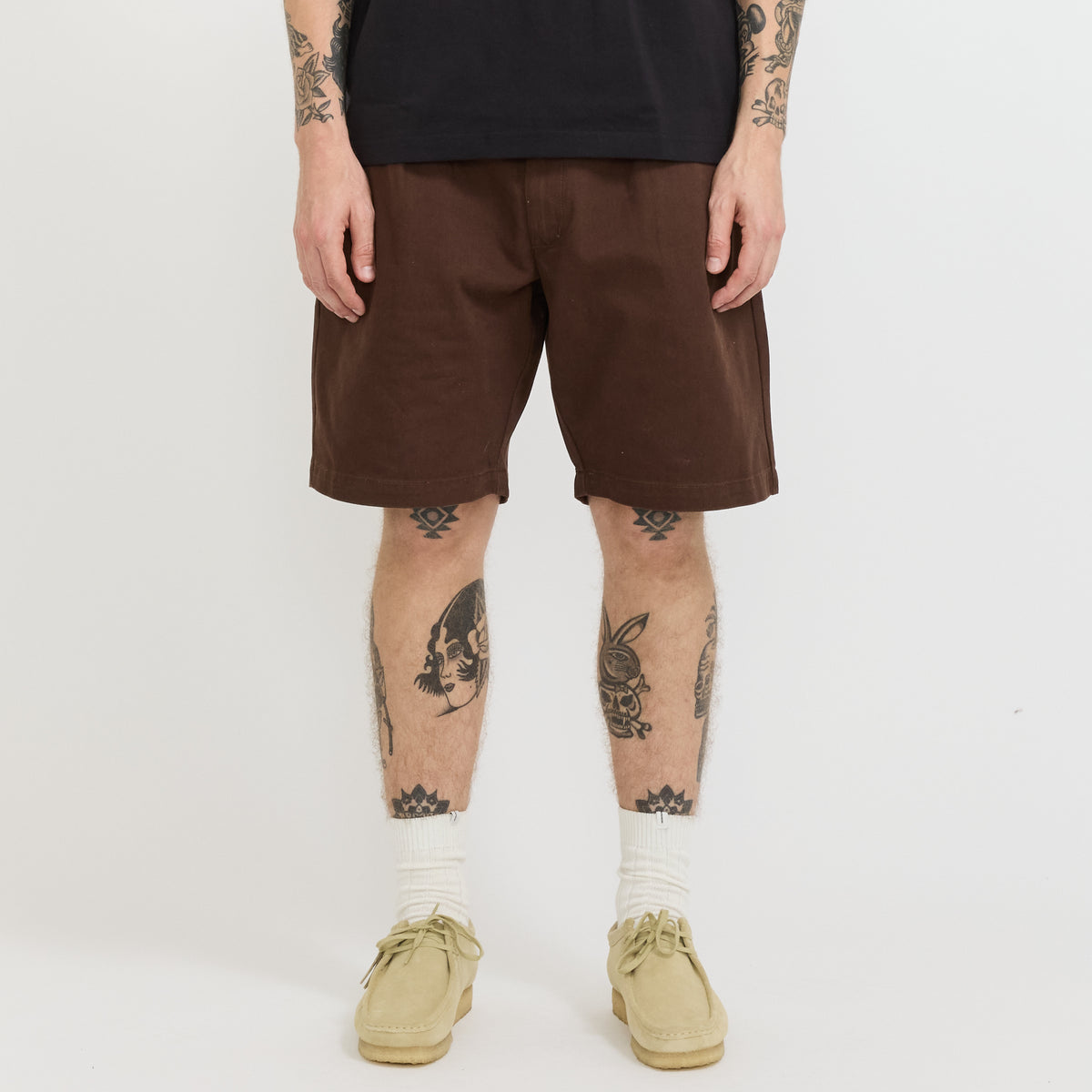 Service Works | Twill Part Timer Shorts Brown | Maplestore