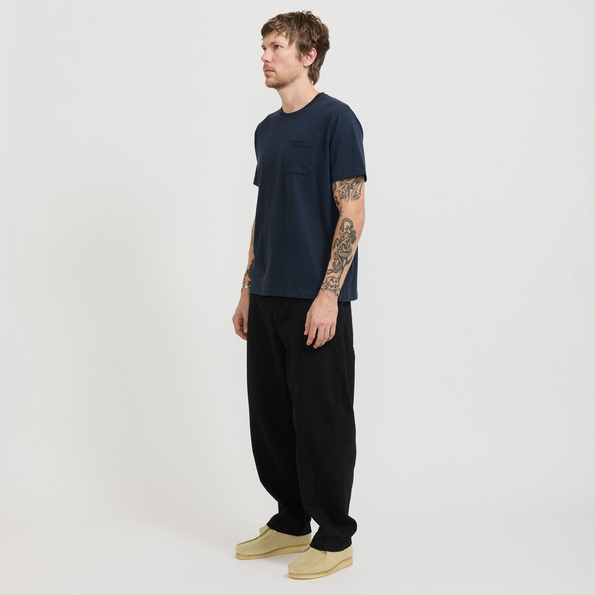 YMC Twisted Seam Trouser in Black - model 4