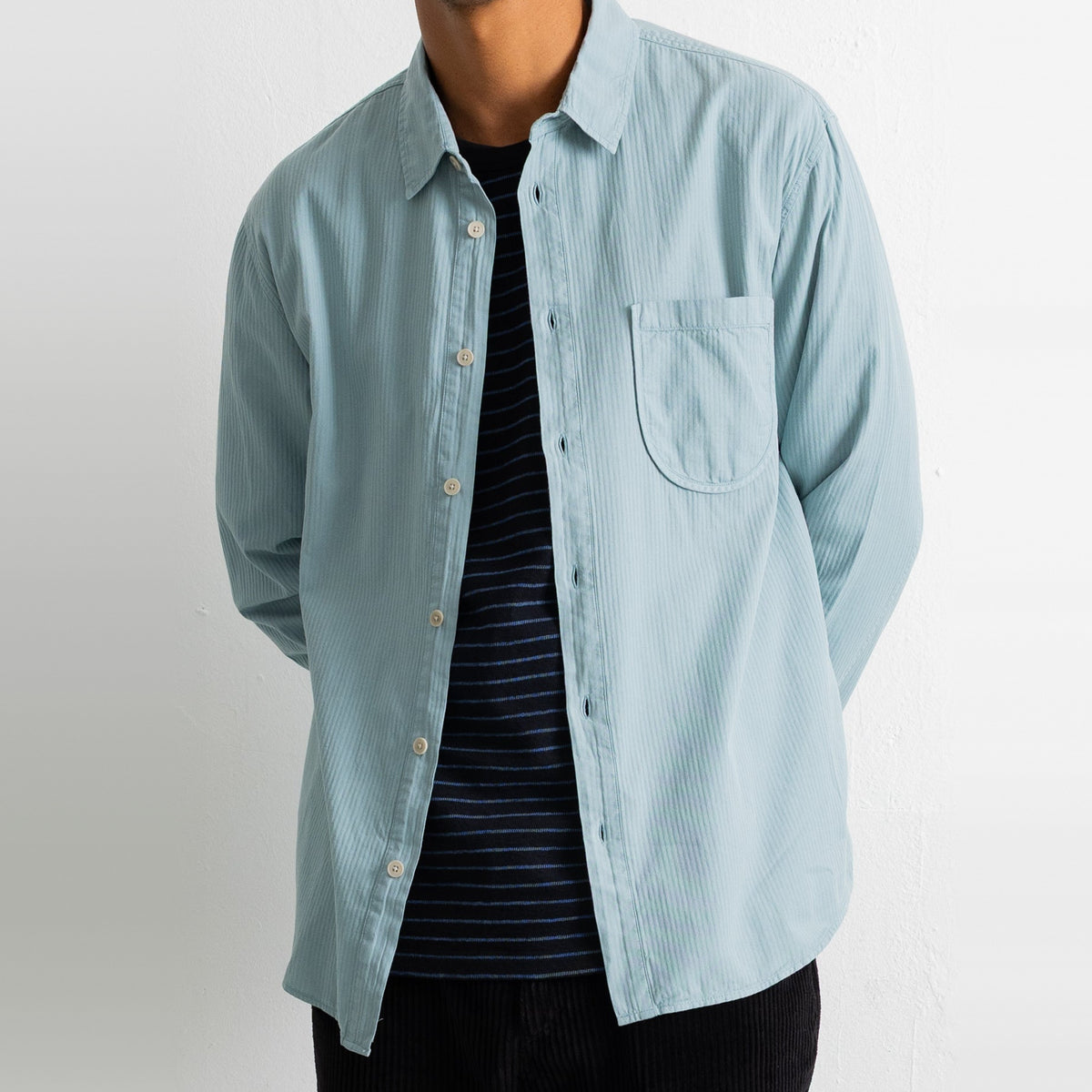 Herringbone Curve Shirt Green Oxide