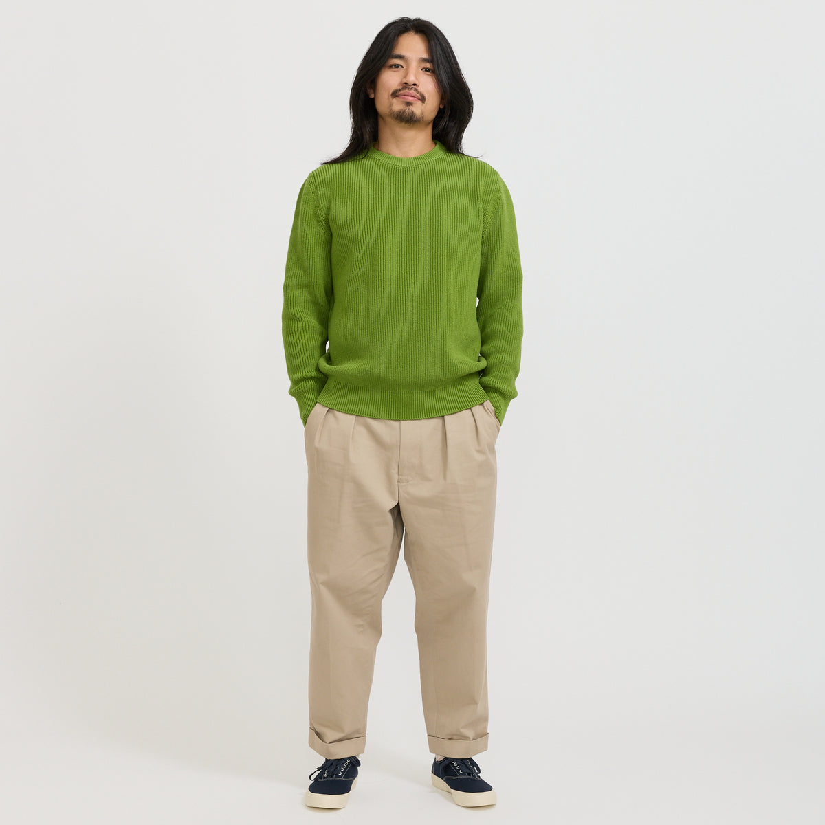 Mooncastle | Cotton Heavy Weight Crewneck Tea Green | Maplestore