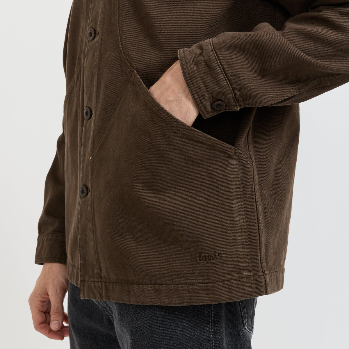 Foret Berry Denim Overshirt Brown Denim - image 6