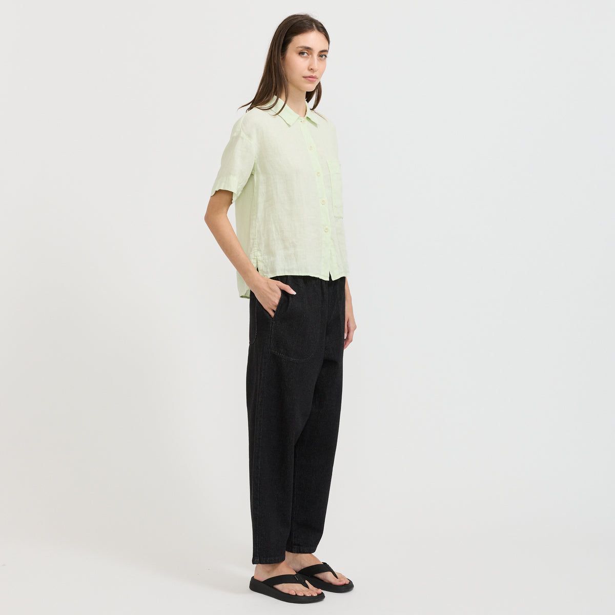 Danton | Womens Easy Pants 11.5oz Denim Black Denim | Maplestore