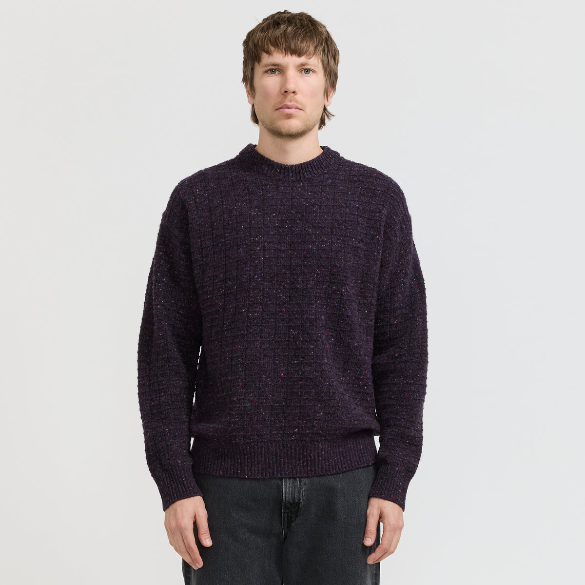 Norse Projects Hirtshals Donegal Square Sweater Darkest Purple - image 1