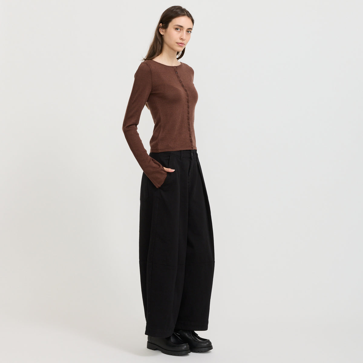 YMC Deadbeat Trouser in Black - model 5