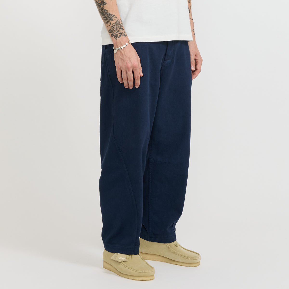 YMC Twisted Seam Trouser in Navy - model 5