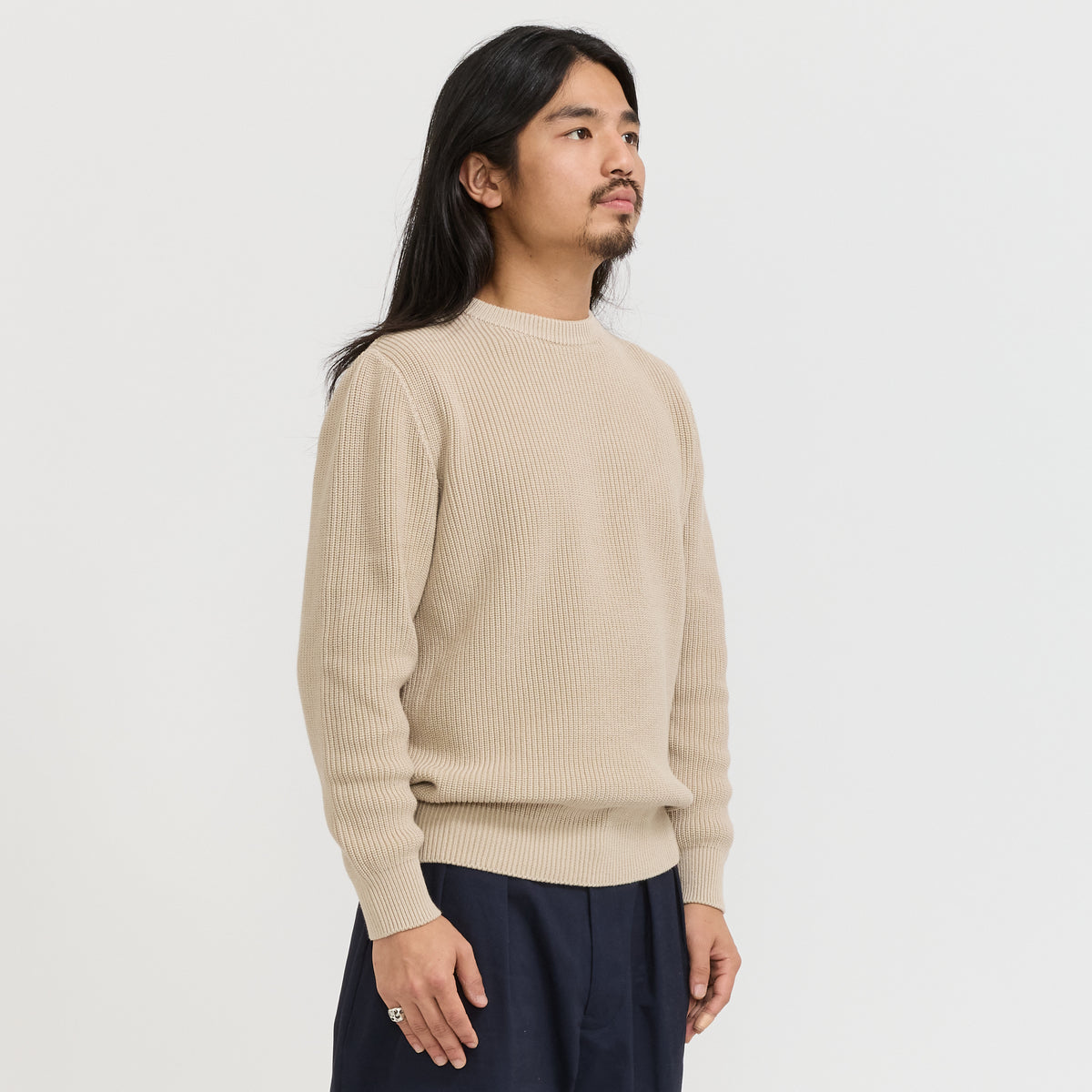 Mooncastle | Cotton Heavy Weight Crewneck Greige | Maplestore