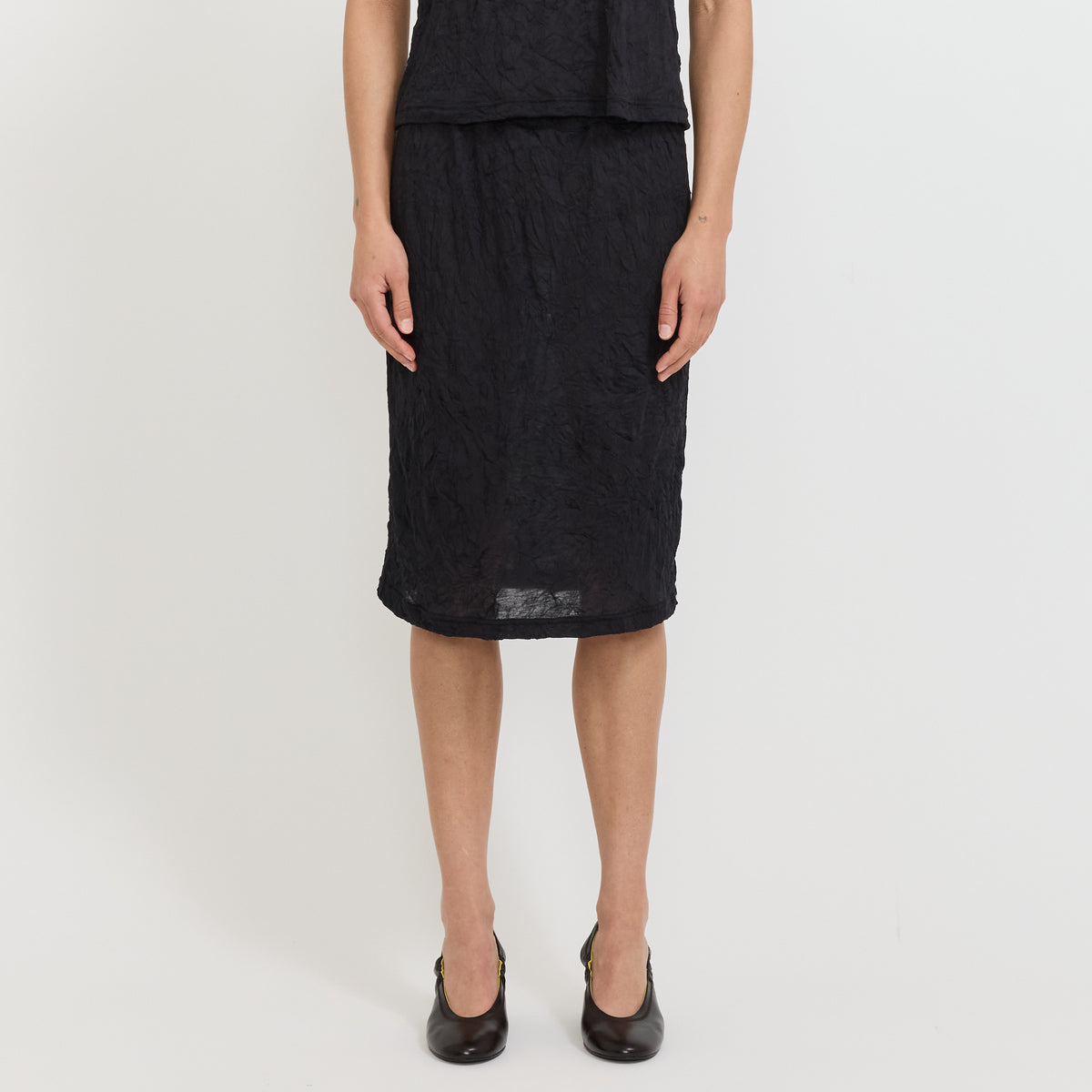 Crinkle Jersey Skirt Black