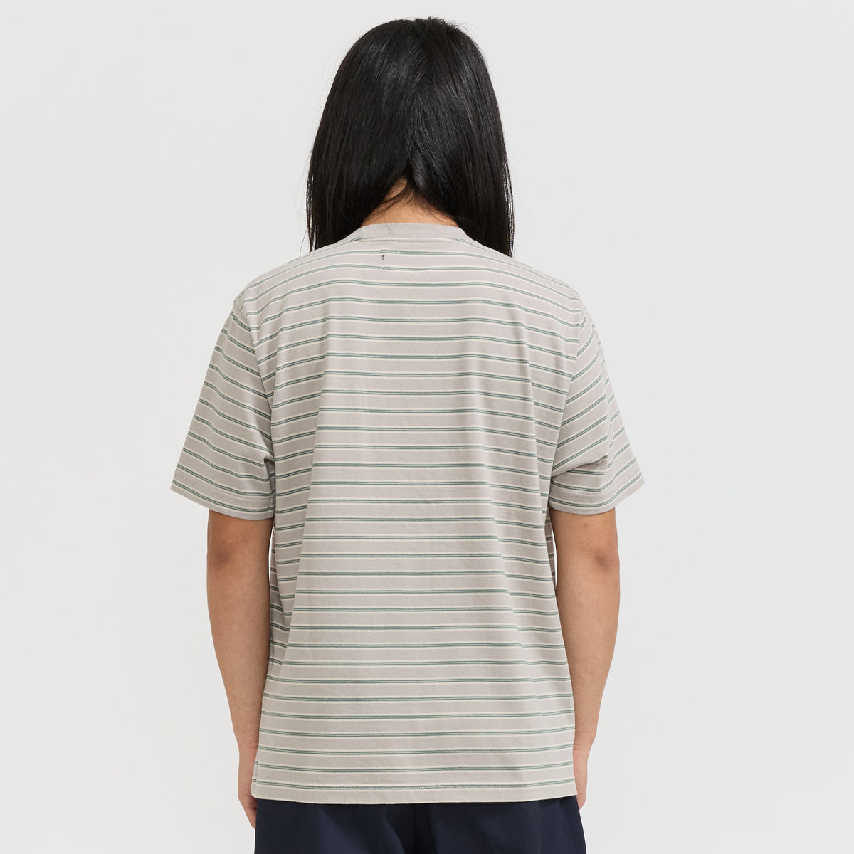 Beams Plus | Pocket Tee Multi Stripe 1 Grey | Maplestore