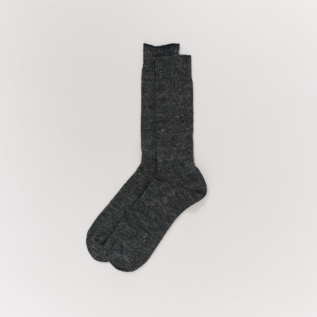 Beams Plus | New Linen Socks Charcoal | Maplestore