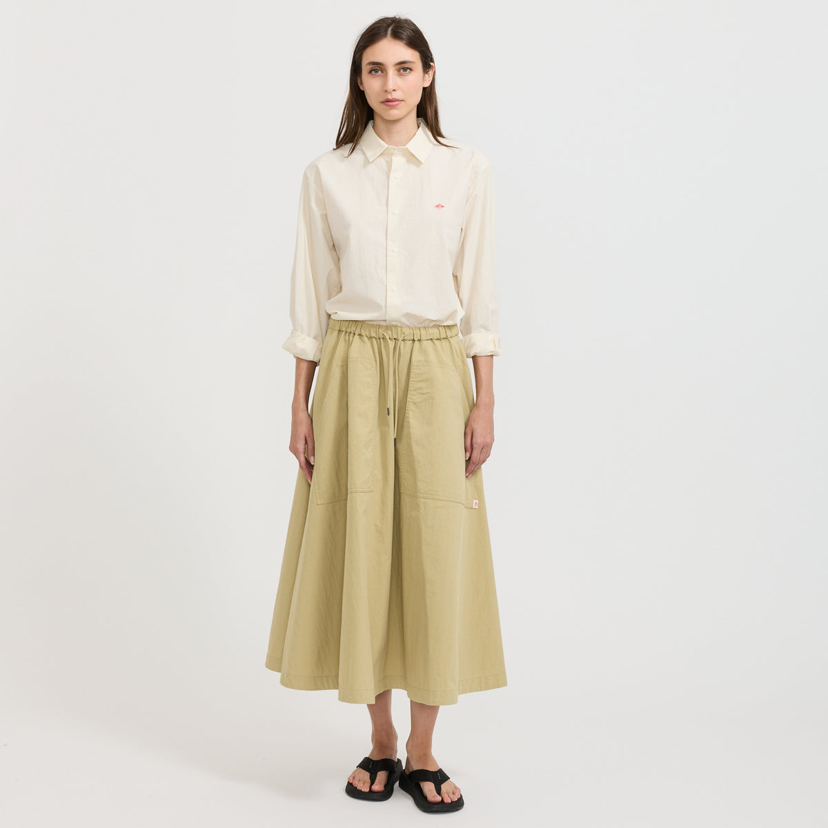 Danton | Easy Skirt Cotton/Nylon Twill Beige | Maplestore