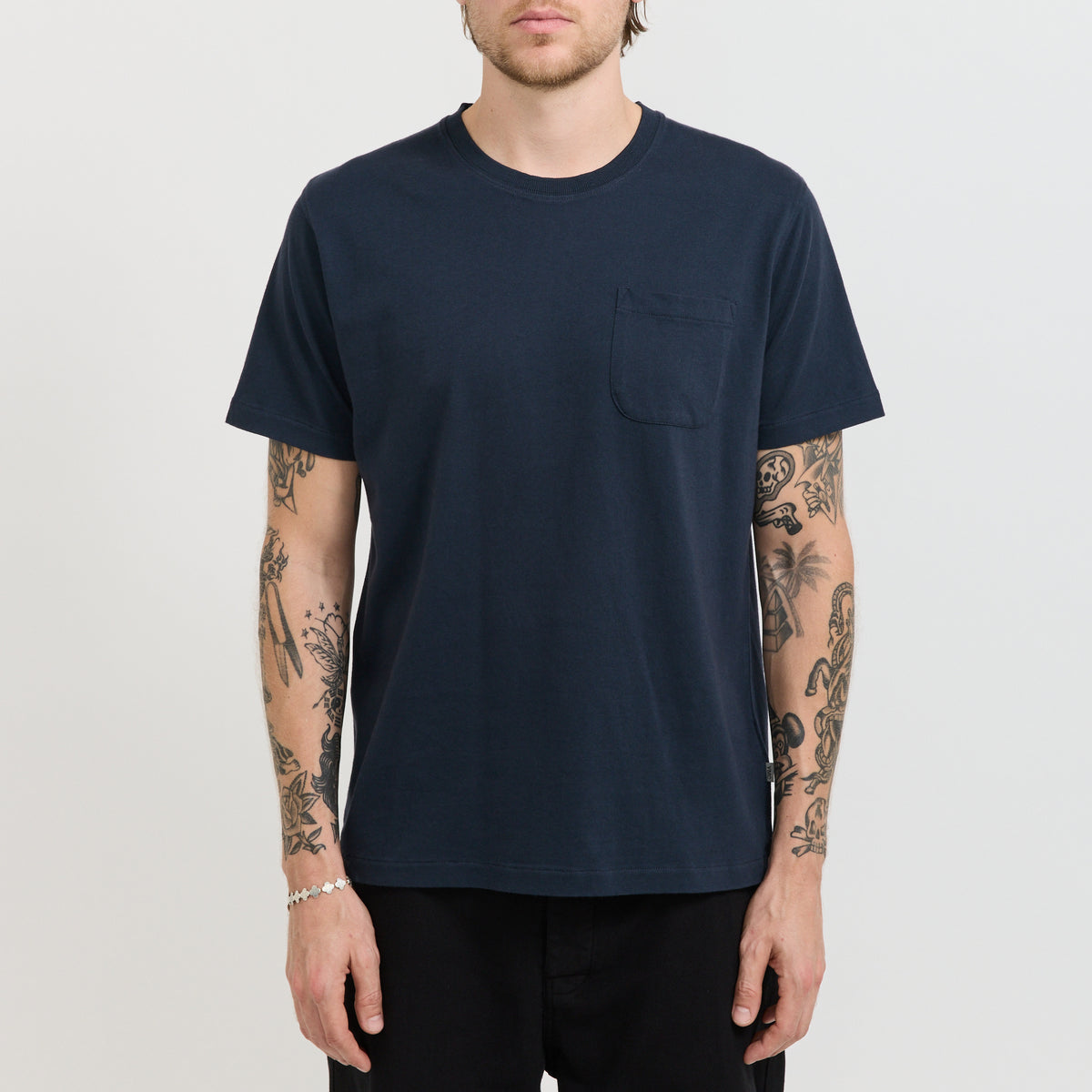 YMC Wild Ones T-Shirt in Navy - model 6