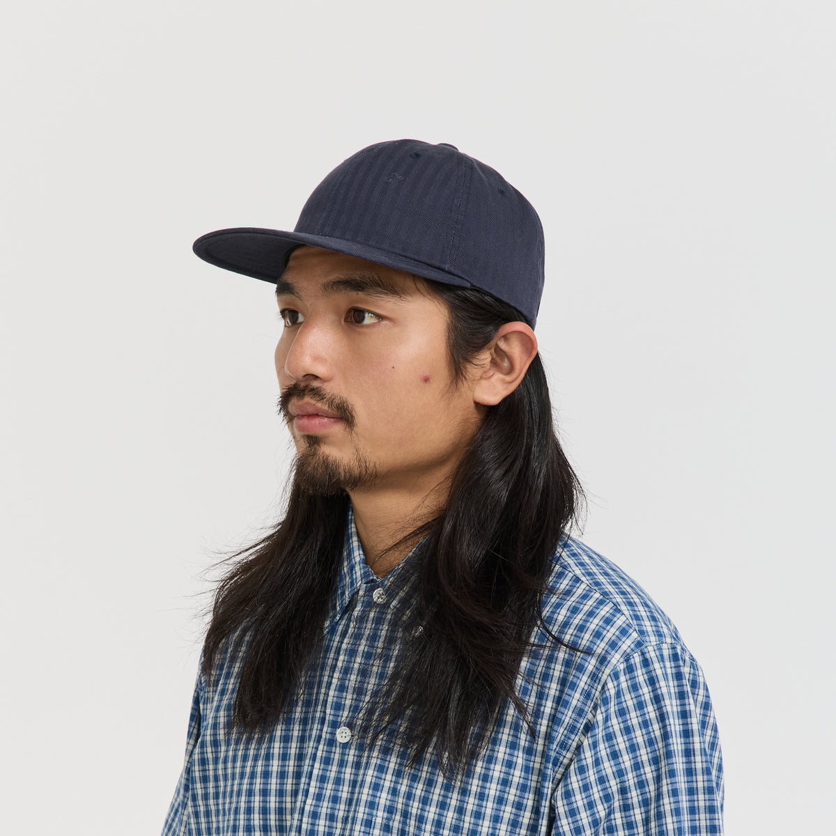 Beams Plus | 6 Panel Herringbone Cap Navy | Maplestore