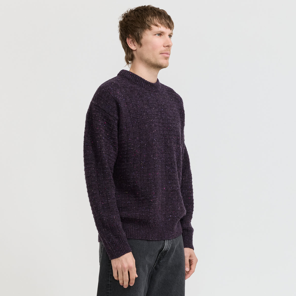 Norse Projects Hirtshals Donegal Square Sweater Darkest Purple - image 3