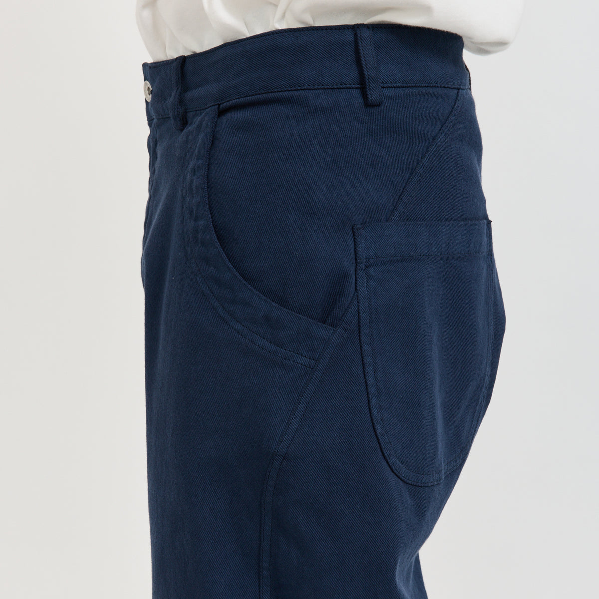 YMC Twisted Seam Trouser in Navy - model retry4 7