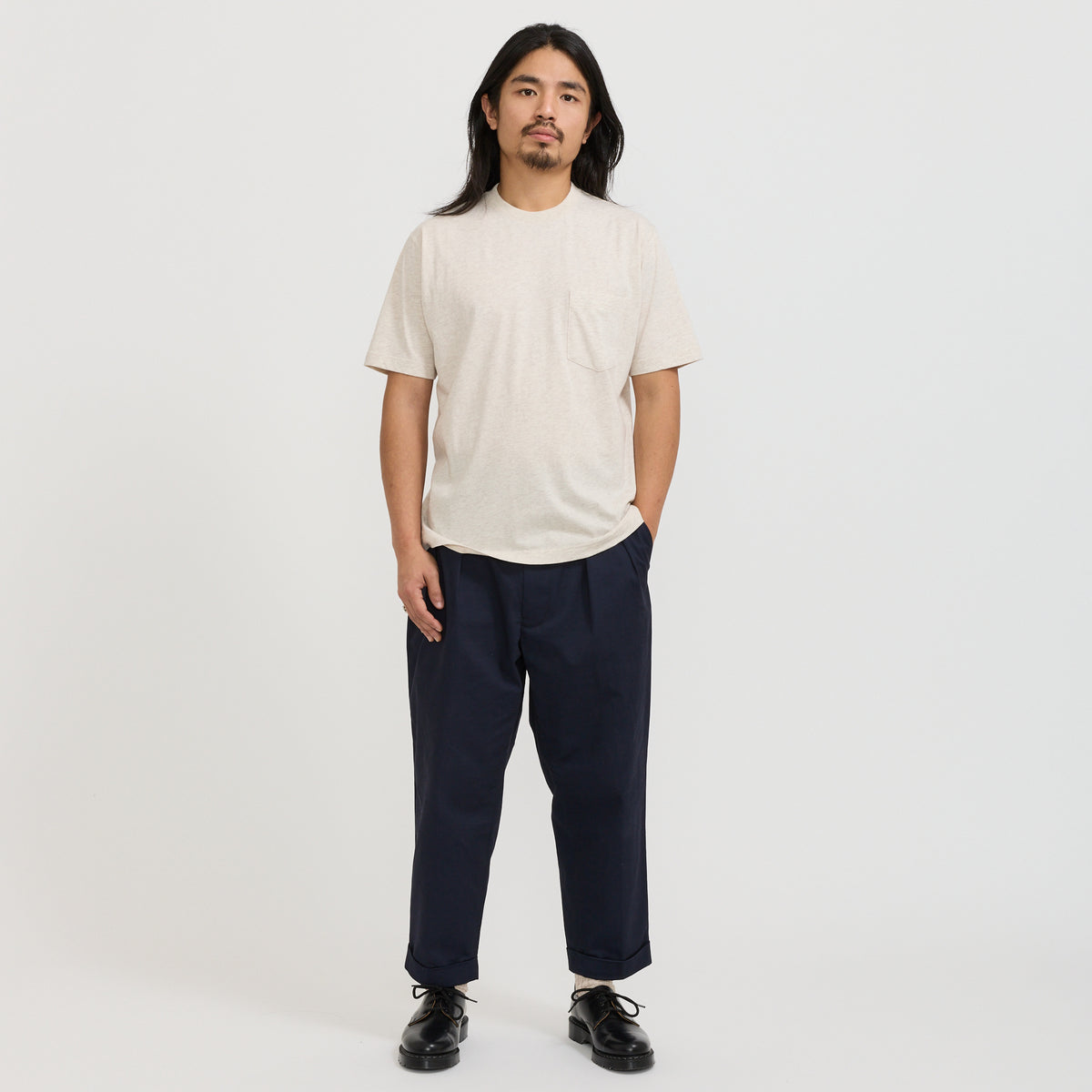 Beams Plus | Pocket Tee Solid Oatmeal | Maplestore