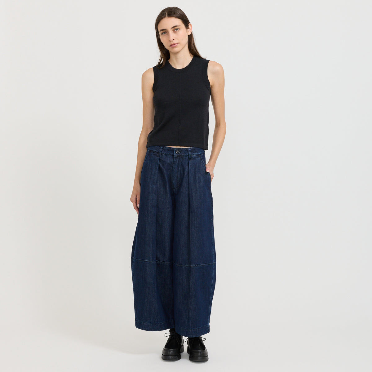 YMC Deadbeat Trouser in Indigo - model 4