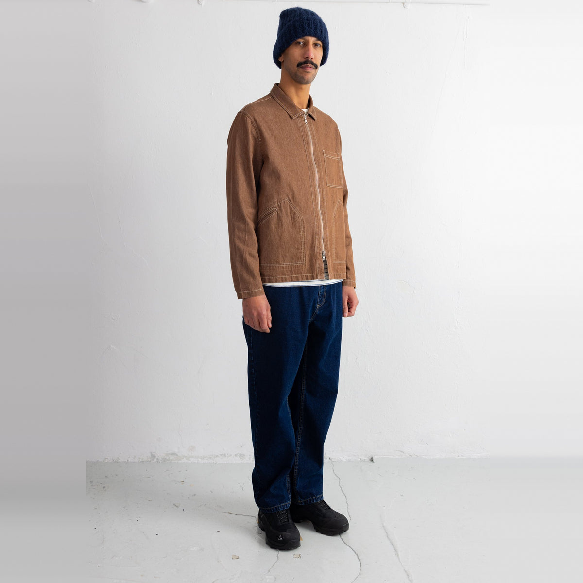 Zip Overshirt Mink Twill Denim