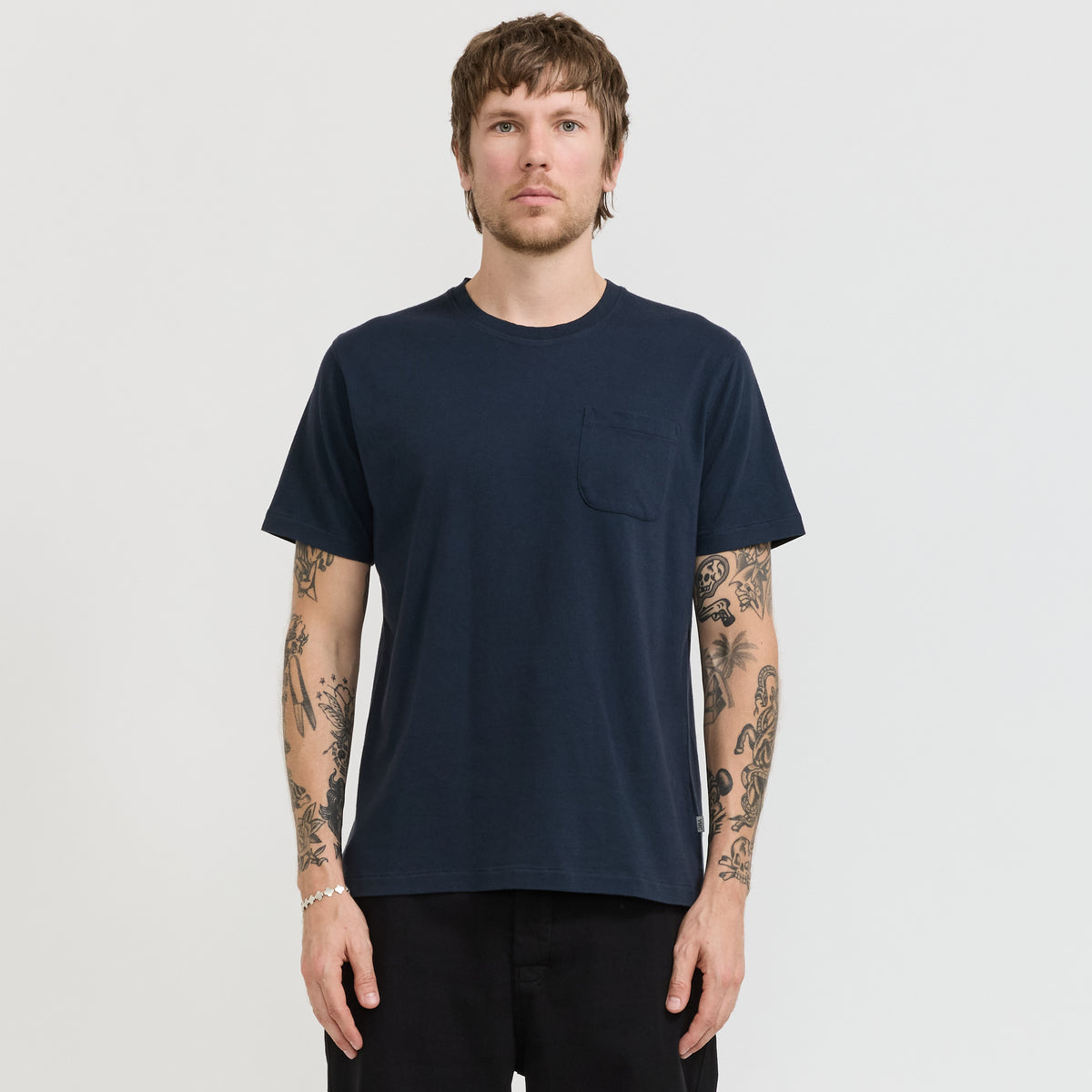 YMC Wild Ones T-Shirt in Navy - model 1