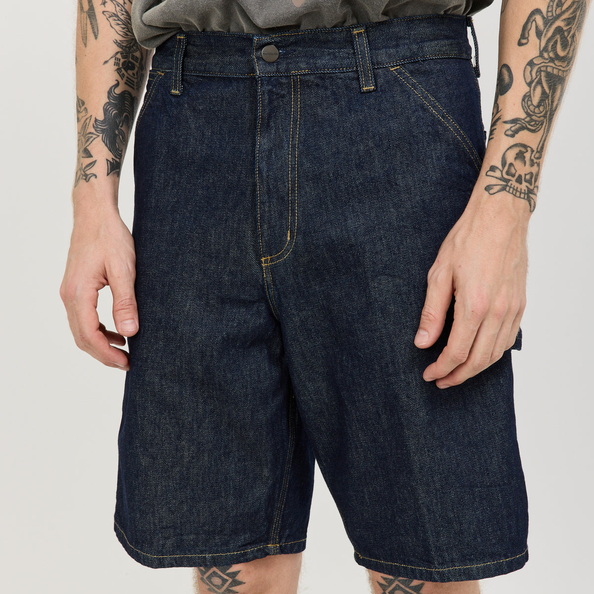 Single Knee Short Blue