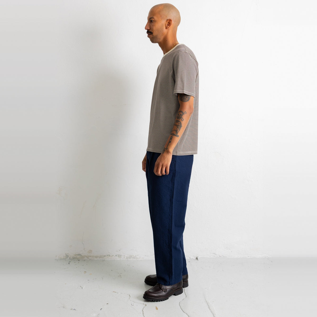 1X1 Stripe T-Shirt Espresso / Stone