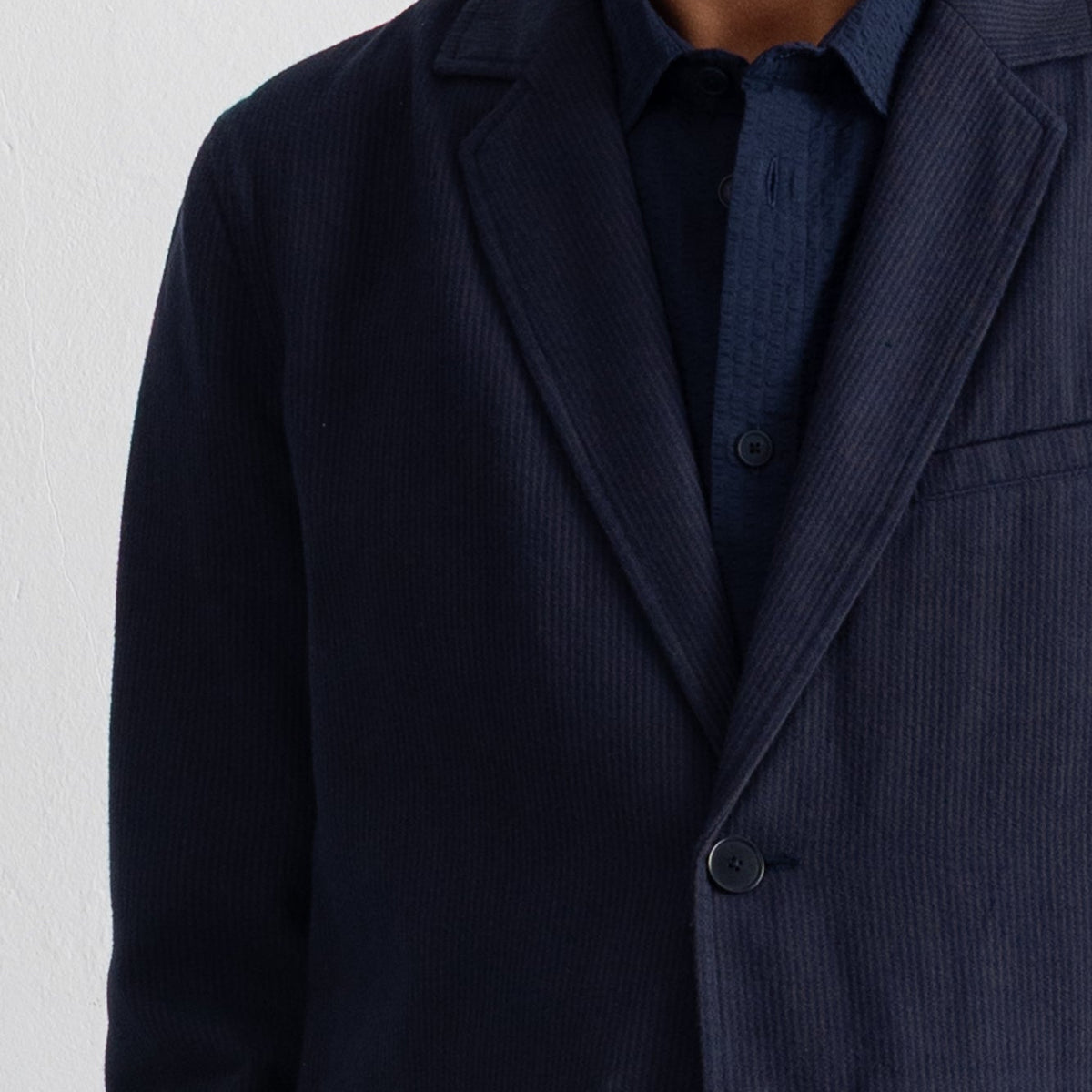 Assembly Blazer Navy Bronze Brushed Stripe