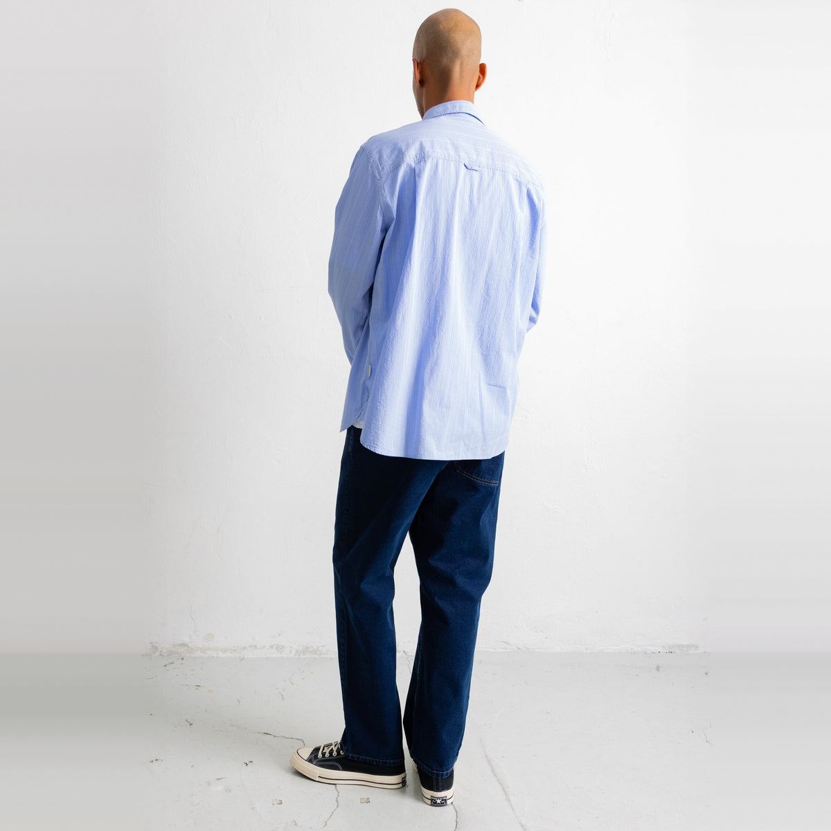 Easy Fit Shirt Blue Fine Stripe