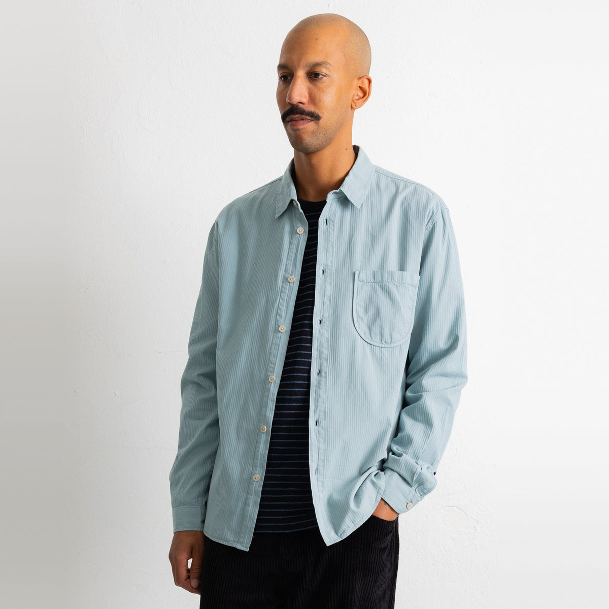 Herringbone Curve Shirt Green Oxide
