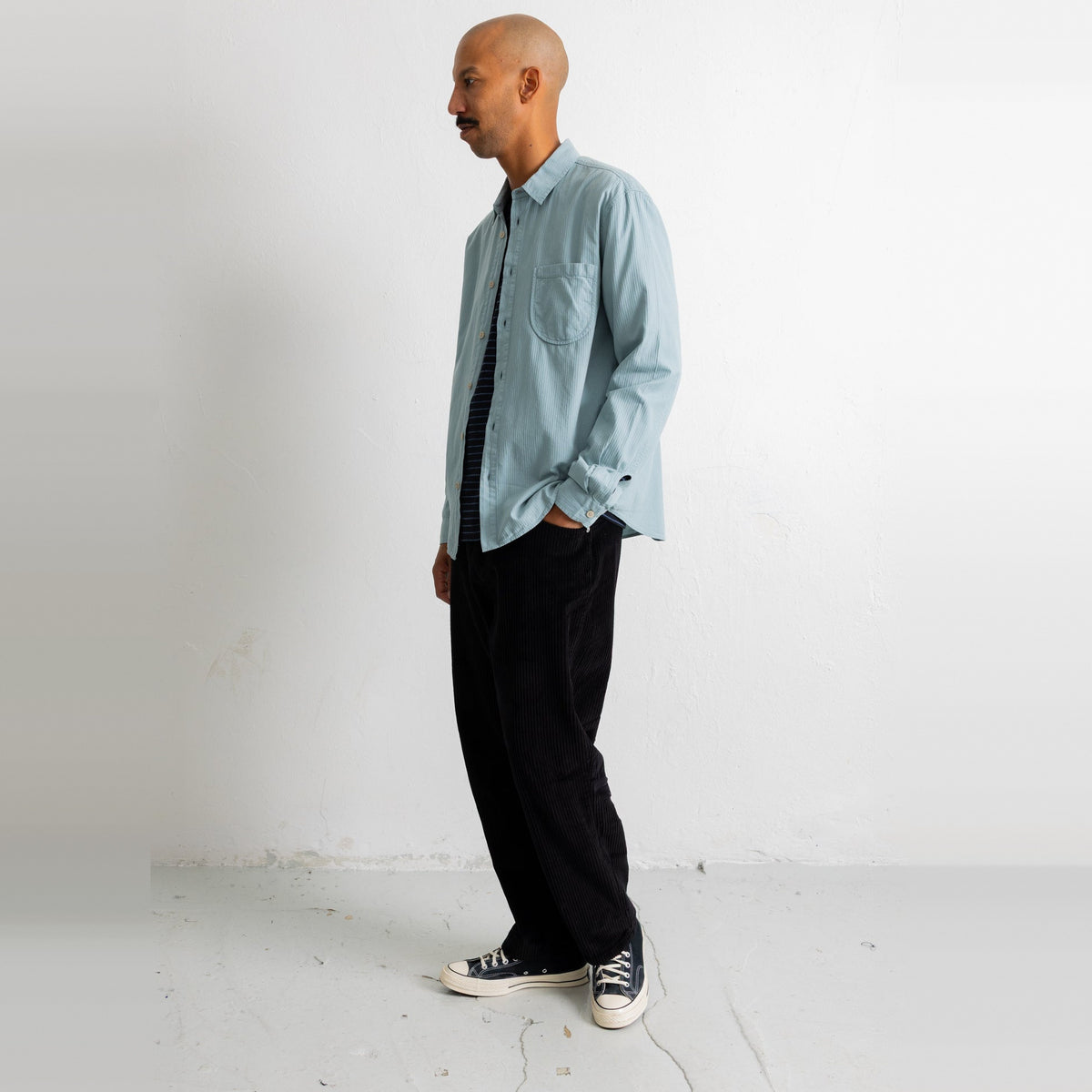 Herringbone Curve Shirt Green Oxide