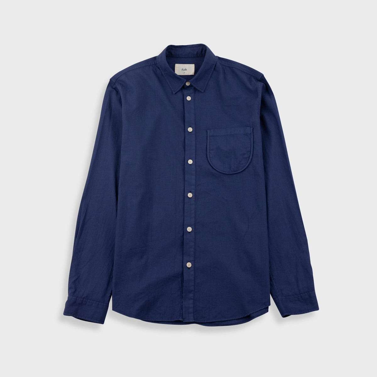 Herringbone Curve Shirt Soft Navy