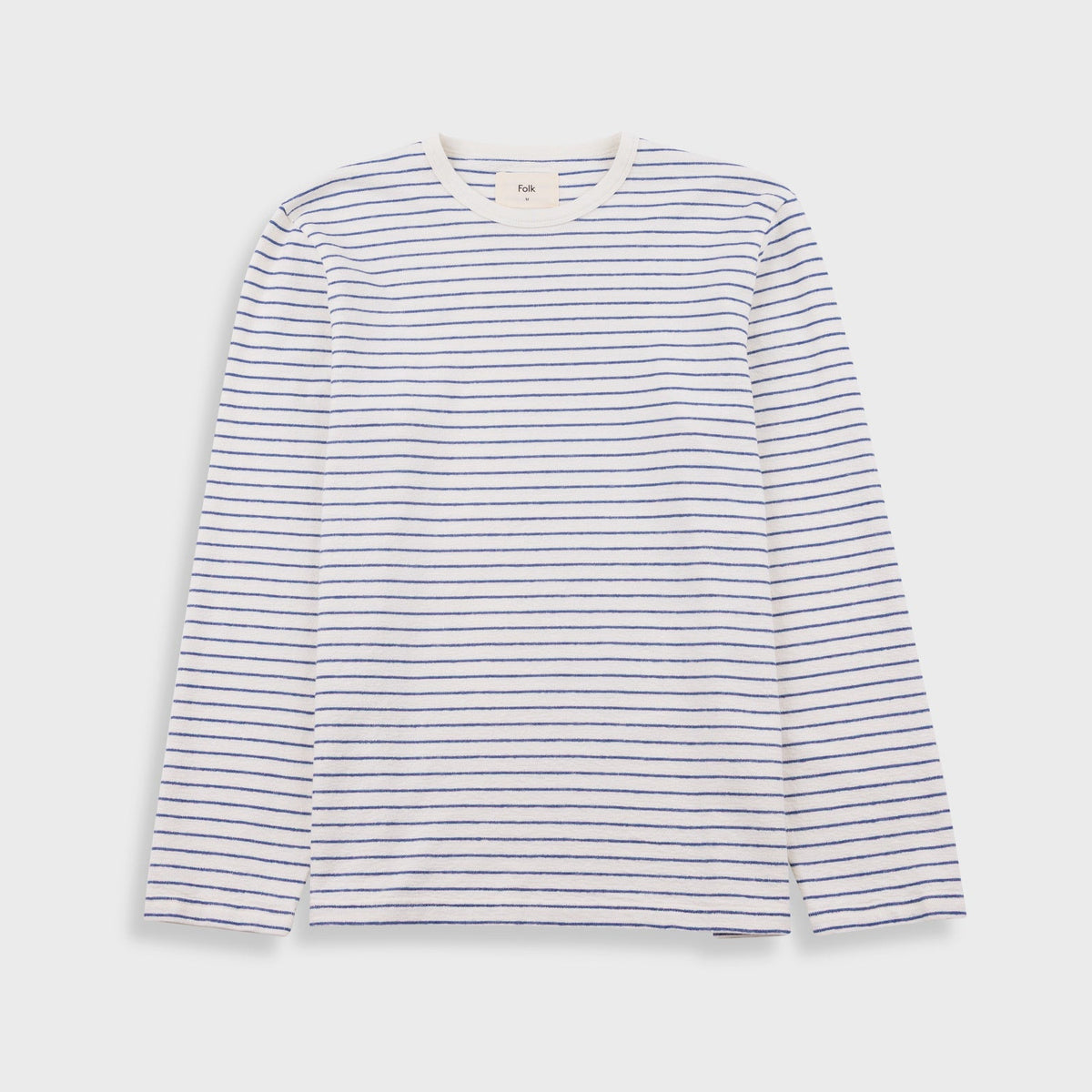 LS Textured Stripe T-Shirt Ecru / Soft Blue