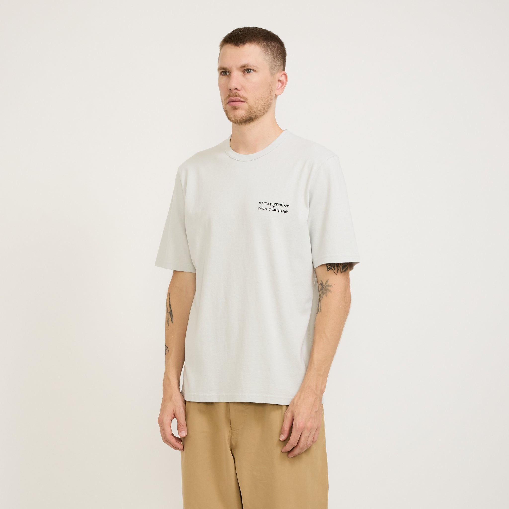 Folk | Relaxed Tee Ice Blue Icon Print KG | Maplestore